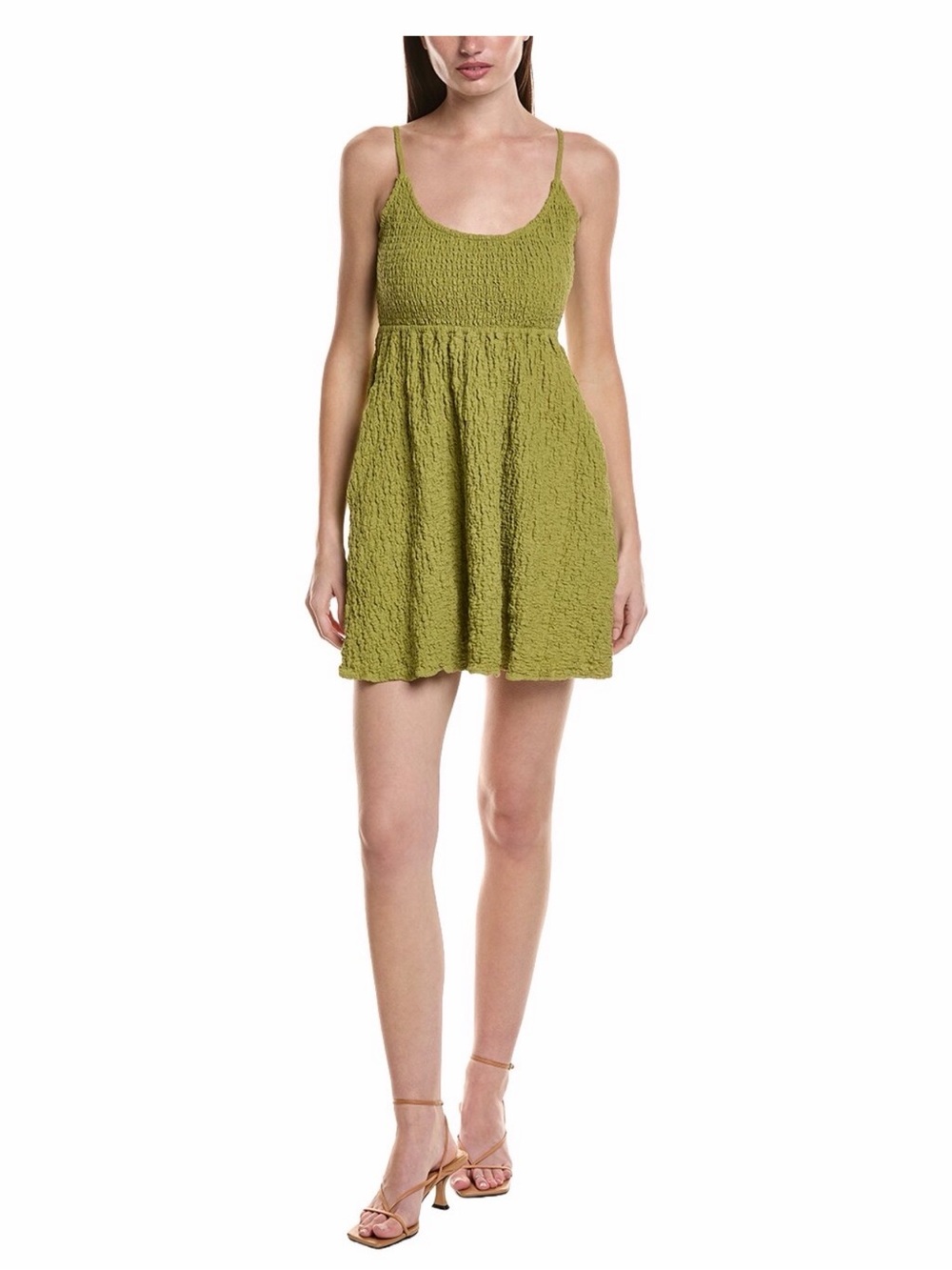 saltwater LUXE Moss Green Textured Spaghetti-Strap Mini Dress